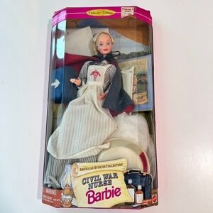 Mattel Civil War Nurse Barbie American Stories Doll 1995 Blue/White NRFB FLAW